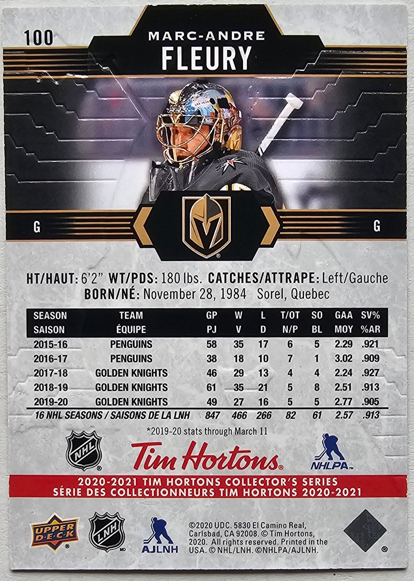 Marc-Andre Fleury | #100